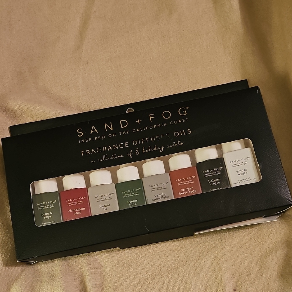 SAND + FOG Fragrance Diffuser Oils Collection of 8 Holiday Scents NIB